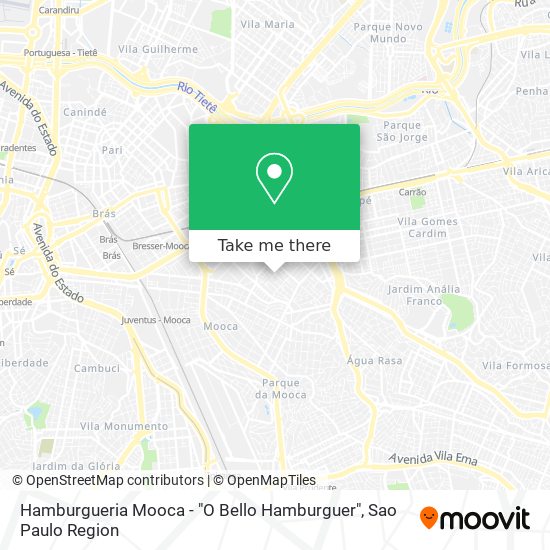 Mapa Hamburgueria Mooca - "O Bello Hamburguer"