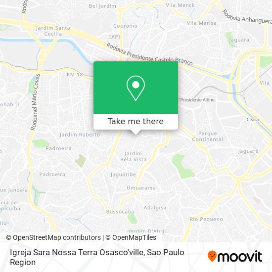 Mapa Igreja Sara Nossa Terra Osasco'ville