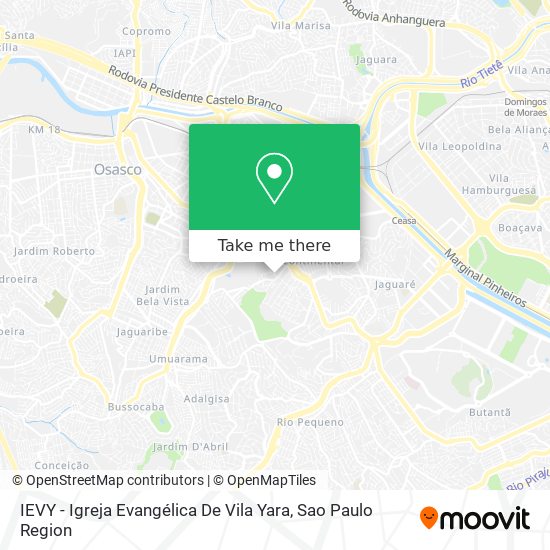 Mapa IEVY - Igreja Evangélica De Vila Yara