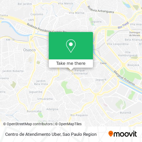 Centro de Atendimento Uber map