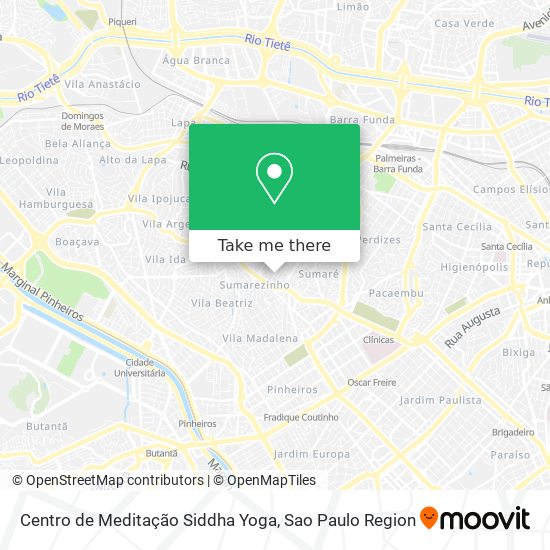 Mapa Centro de Meditação Siddha Yoga