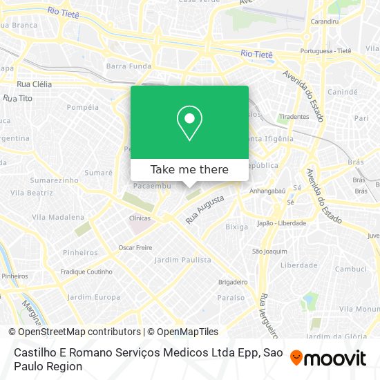 Castilho E Romano Serviços Medicos Ltda Epp map
