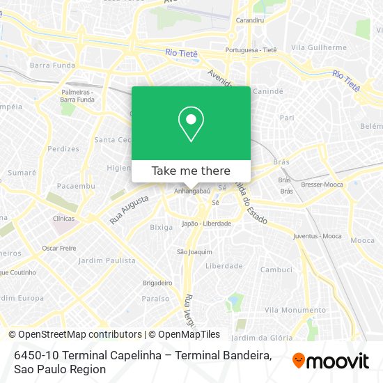 6450-10 Terminal Capelinha – Terminal Bandeira map