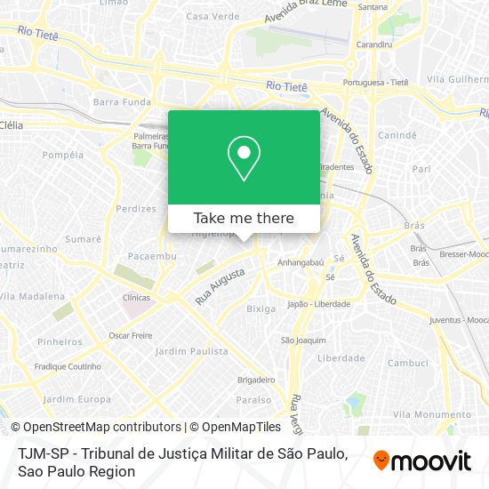 Mapa TJM-SP - Tribunal de Justiça Militar de São Paulo