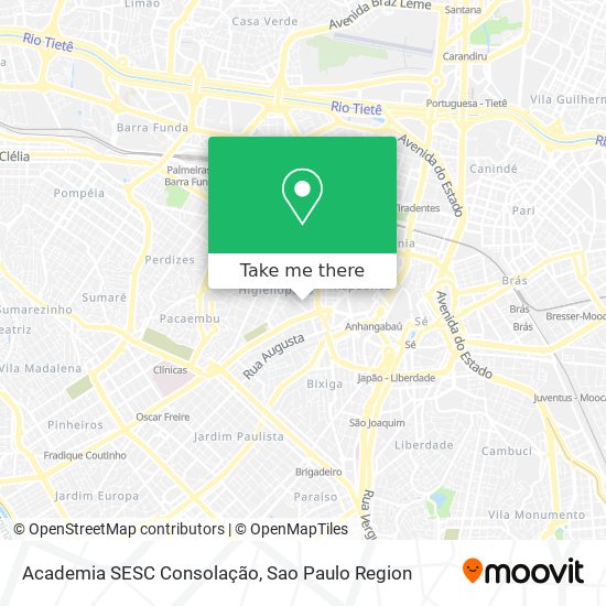 Mapa Academia SESC Consolação