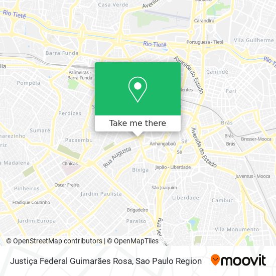 Mapa Justiça Federal Guimarães Rosa
