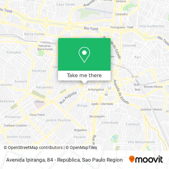 Mapa Avenida Ipiranga, 84 - República