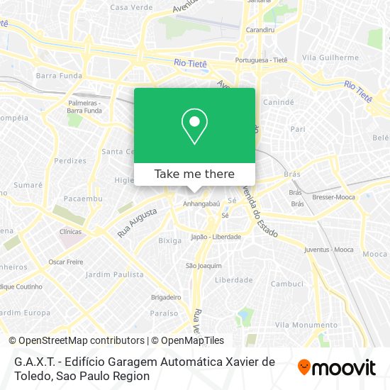 Mapa G.A.X.T. - Edifício Garagem Automática Xavier de Toledo