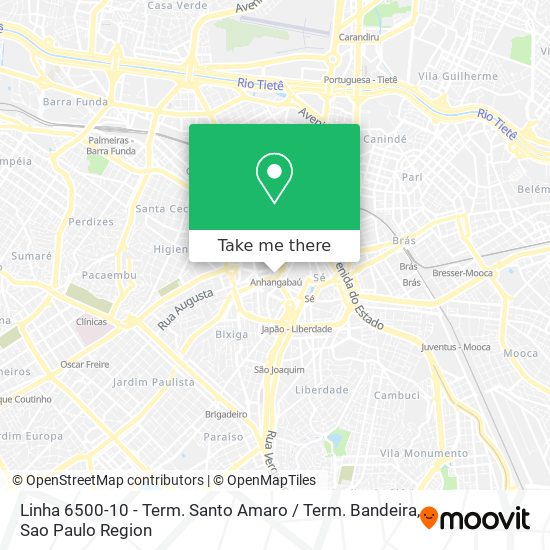 Linha 6500-10 - Term. Santo Amaro / Term. Bandeira map