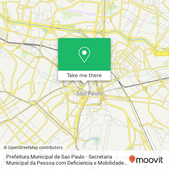 Prefeitura Municipal de Sao Paulo - Secretaria Municipal da Pessoa com Deficiencia e Mobilidade Red map