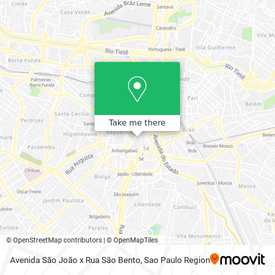 Avenida São João x Rua São Bento map