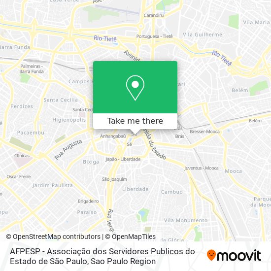 Mapa AFPESP - Associação dos Servidores Publicos do Estado de São Paulo