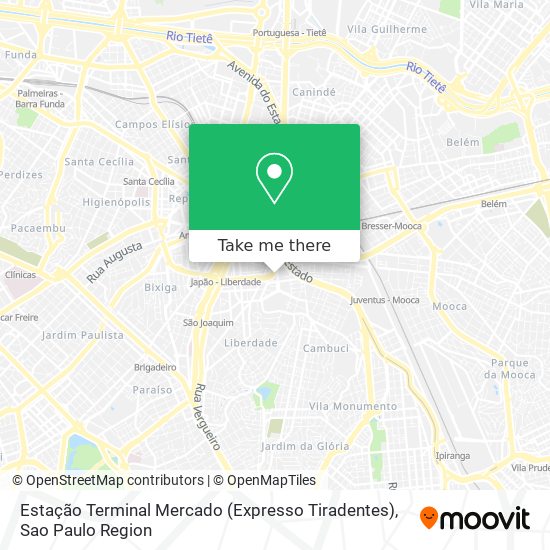 Mapa Estação Terminal Mercado (Expresso Tiradentes)