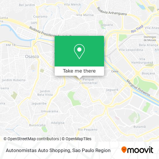 Autonomistas Auto Shopping map