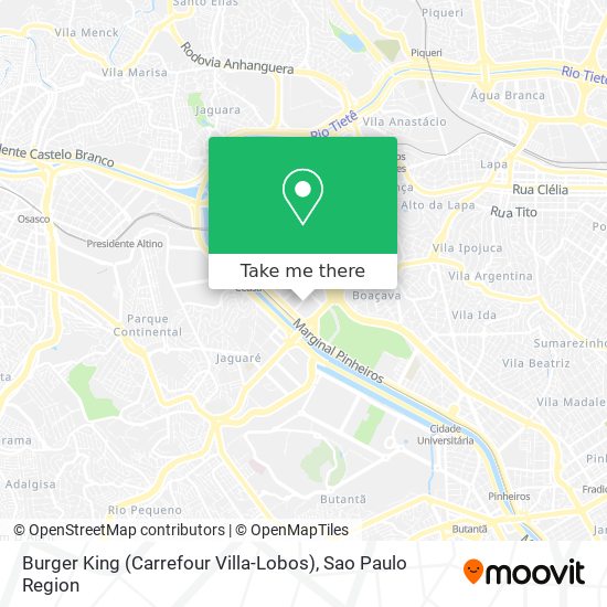 Mapa Burger King (Carrefour Villa-Lobos)