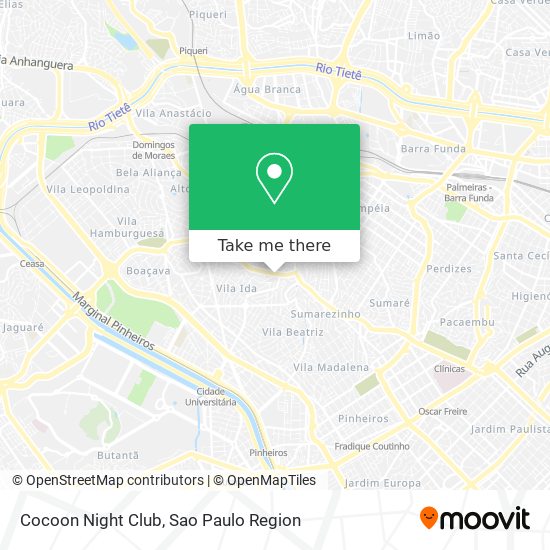 Cocoon Night Club map