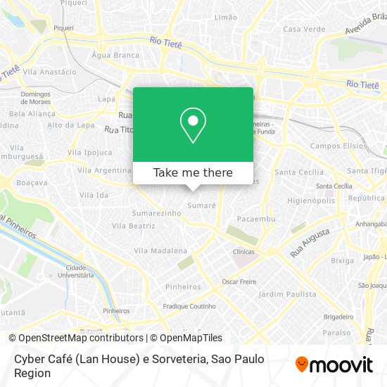 Mapa Cyber Café (Lan House) e Sorveteria