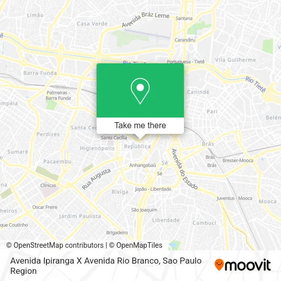 Avenida Ipiranga X Avenida Rio Branco map