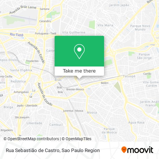 Mapa Rua Sebastião de Castro