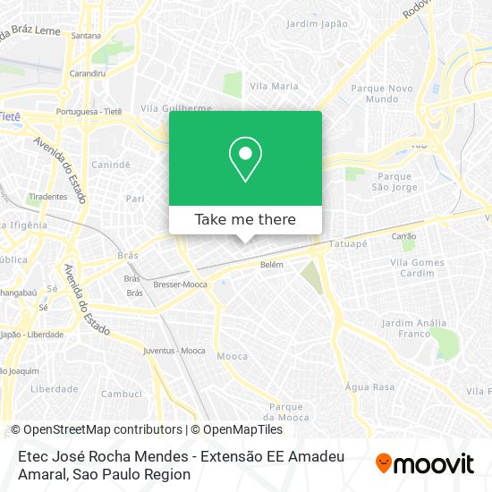 Mapa Etec José Rocha Mendes - Extensão EE Amadeu Amaral