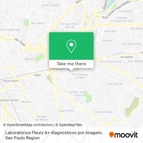 Laboratórios  Fleury A+ diagnosticos por imagem map