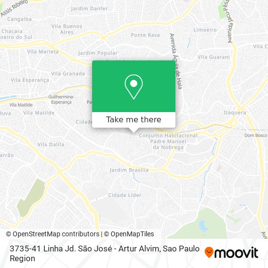 3735-41 Linha Jd. São José - Artur Alvim map