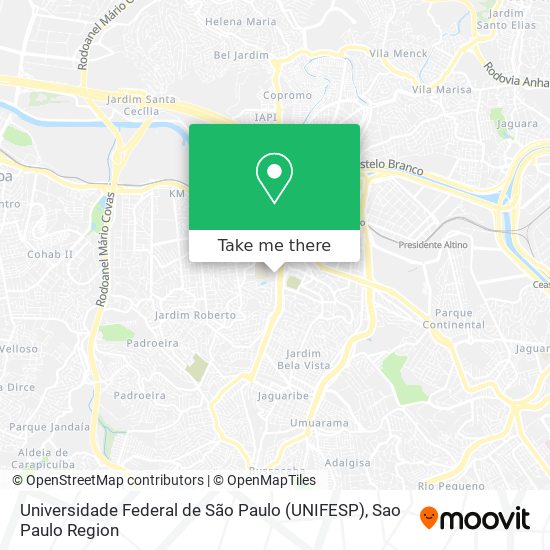 Mapa Universidade Federal de São Paulo (UNIFESP)