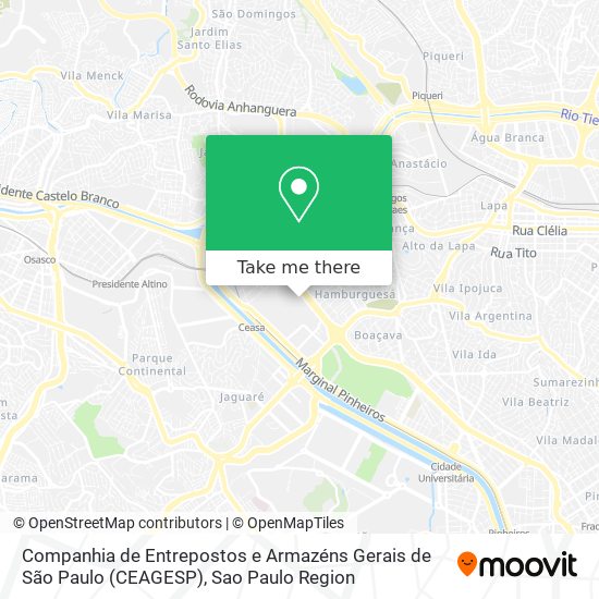 Companhia de Entrepostos e Armazéns Gerais de São Paulo (CEAGESP) map