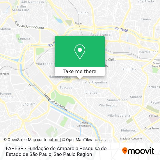 FAPESP - Fundação de Amparo à Pesquisa do Estado de São Paulo map