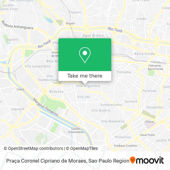 Mapa Praça Coronel Cipriano de Moraes