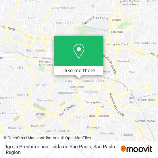 Mapa Igreja Presbiteriana Unida de São Paulo