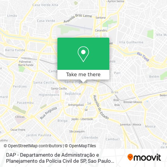 Mapa DAP - Departamento de Administração e Planejamento da Polícia Civil de SP