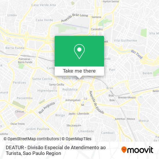 Mapa DEATUR - Divisão Especial de Atendimento ao Turista