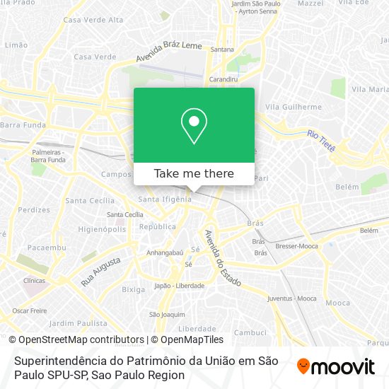 Mapa Superintendência do Patrimônio da União em São Paulo SPU-SP