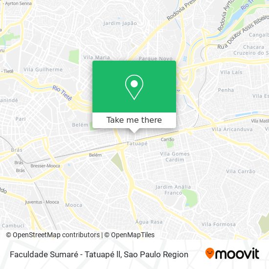 Faculdade Sumaré - Tatuapé ll map