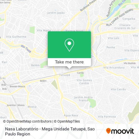 Nasa Laboratório - Mega Unidade Tatuapé map