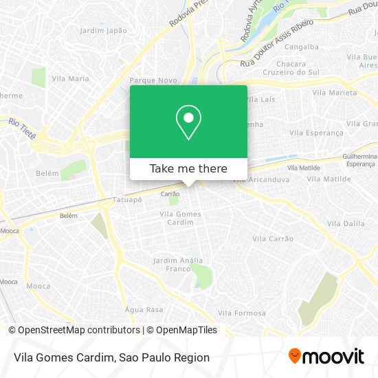 Mapa Vila Gomes Cardim