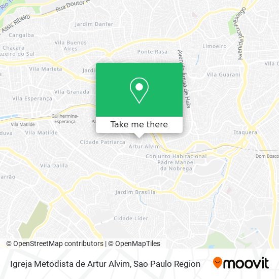 Mapa Igreja Metodista de Artur Alvim