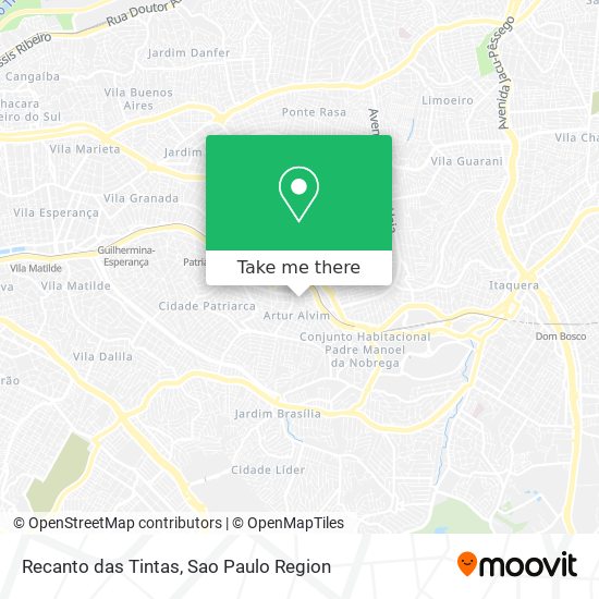 Recanto das Tintas map