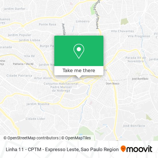 Linha 11 - CPTM - Expresso Leste map