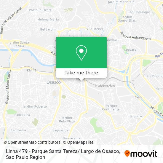 Mapa Linha 479 - Parque Santa Tereza/ Largo de Osasco