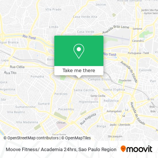 Mapa Moove Fitness/ Academia 24hrs