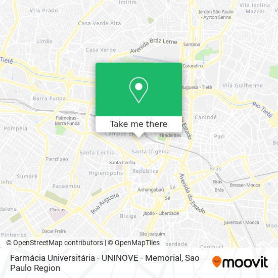 Farmácia Universitária - UNINOVE - Memorial map