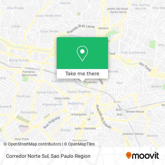 Mapa Corredor Norte Sul