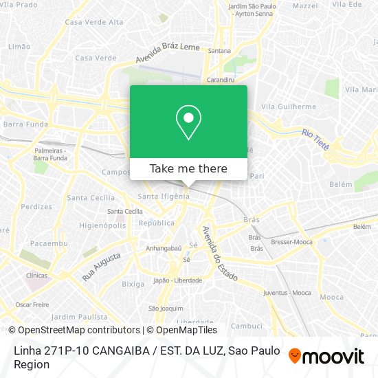 Mapa Linha 271P-10 CANGAIBA / EST. DA LUZ