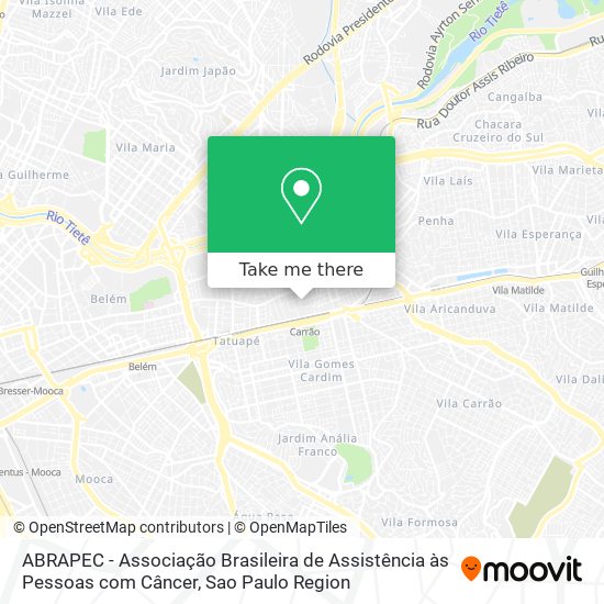 ABRAPEC - Associação Brasileira de Assistência às Pessoas com Câncer map