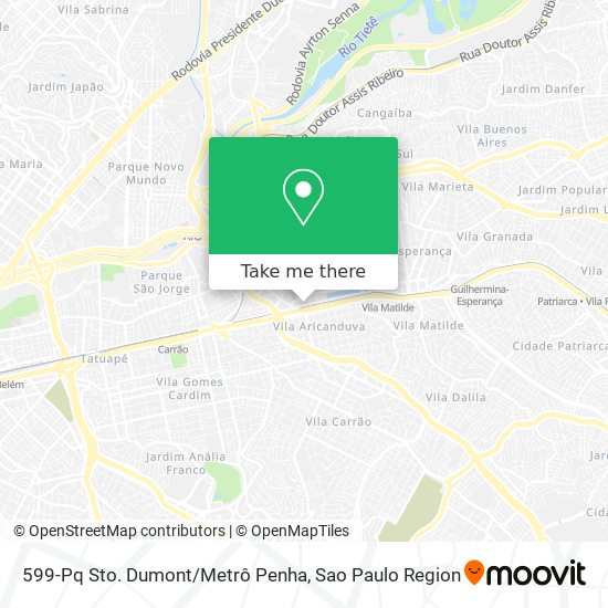 599-Pq Sto. Dumont/Metrô Penha map