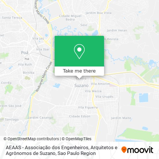 Mapa AEAAS - Associação dos Engenheiros, Arquitetos e Agrônomos de Suzano