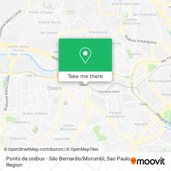 Mapa Ponto de onibus - São Bernardo / Morumbi