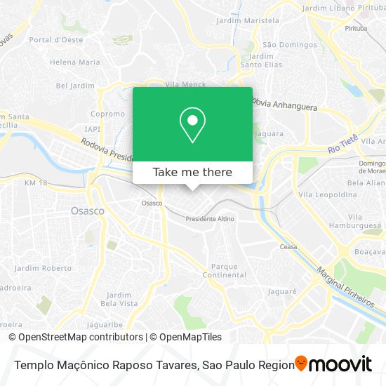 Templo Maçônico Raposo Tavares map
